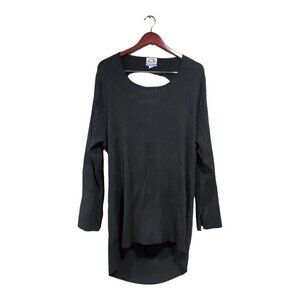 Future Collective Plus Size Black Long-Sleeved Ribbed Top Back Cut-outs Sz 4X
